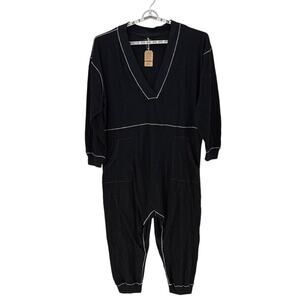 Natural Life Johnnie cotton oversized jumpsuit black size xl casual minimalist